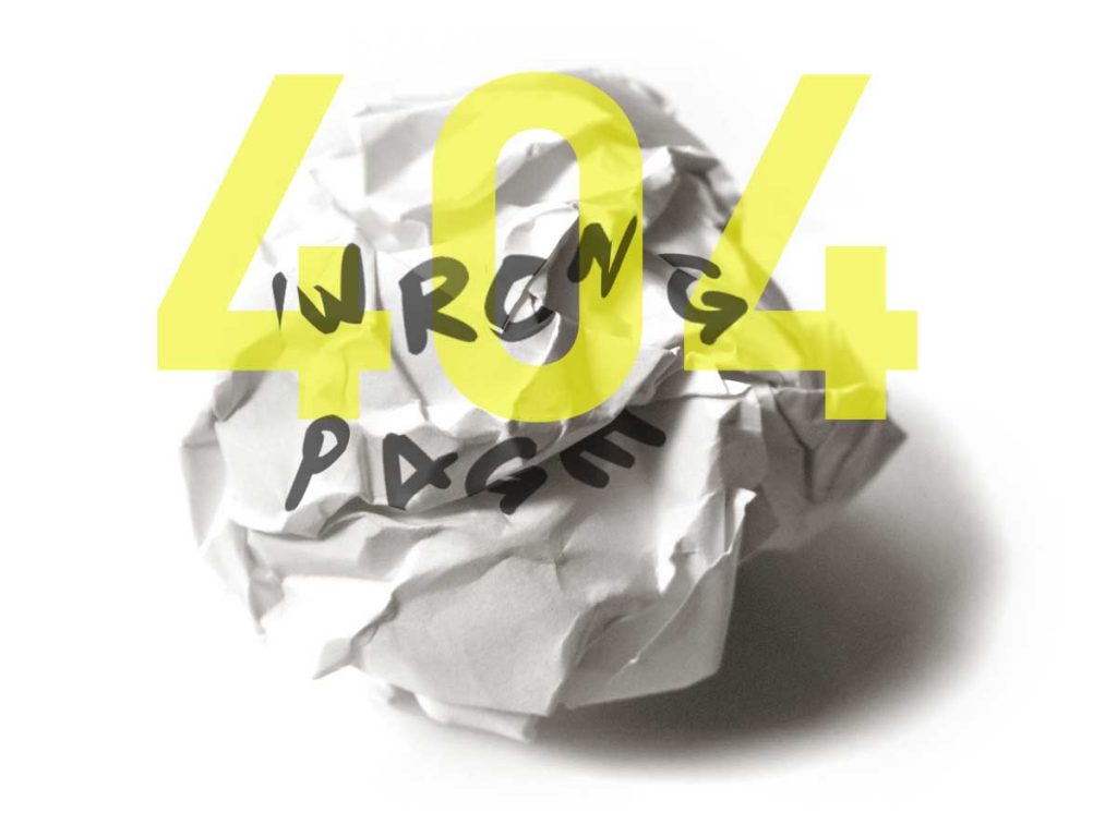 404 verkeerde pagina voor deze grafisch ontwerper