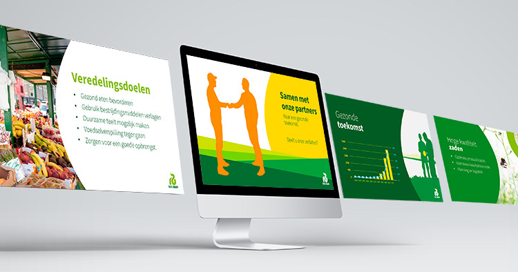 ontwerp verhelderend grafiek tabel staafdiagram vormgeving secudaire as layout opmaak Rijkzwaan presentatie powerpoint template groei zaden distributie DPI Westland animatie overgangen foto's invoegen film evenement op klik